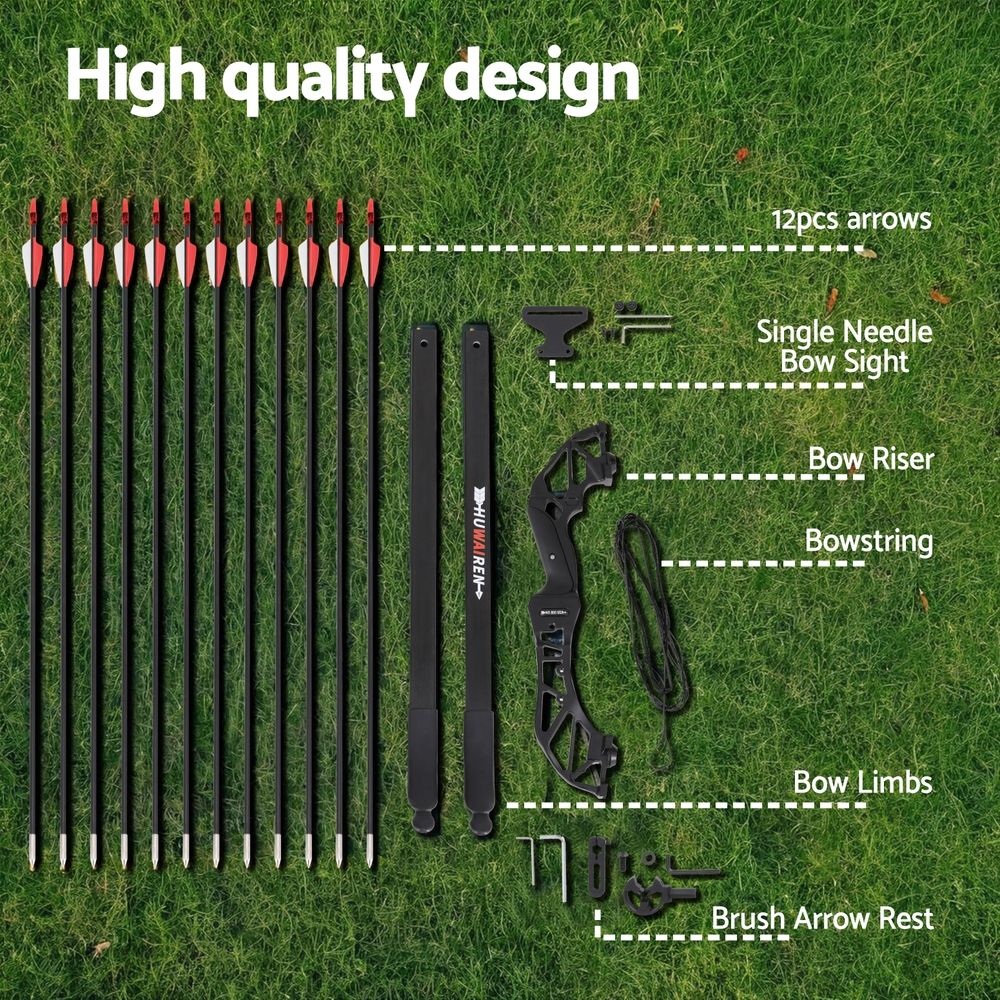 55lbs Bow Arrow Set Recurve Takedown Archery Hunting for Beginner Red