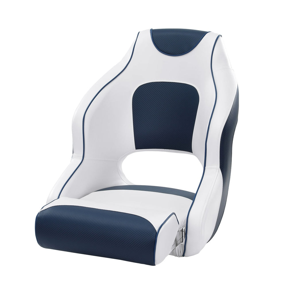 Captain Bucket Boat Seats Flip Up Bolster Swivel 15cm Padding Blue