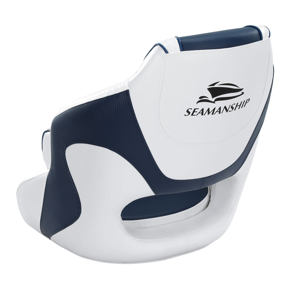 Captain Bucket Boat Seats Flip Up Bolster Swivel 15cm Padding Blue