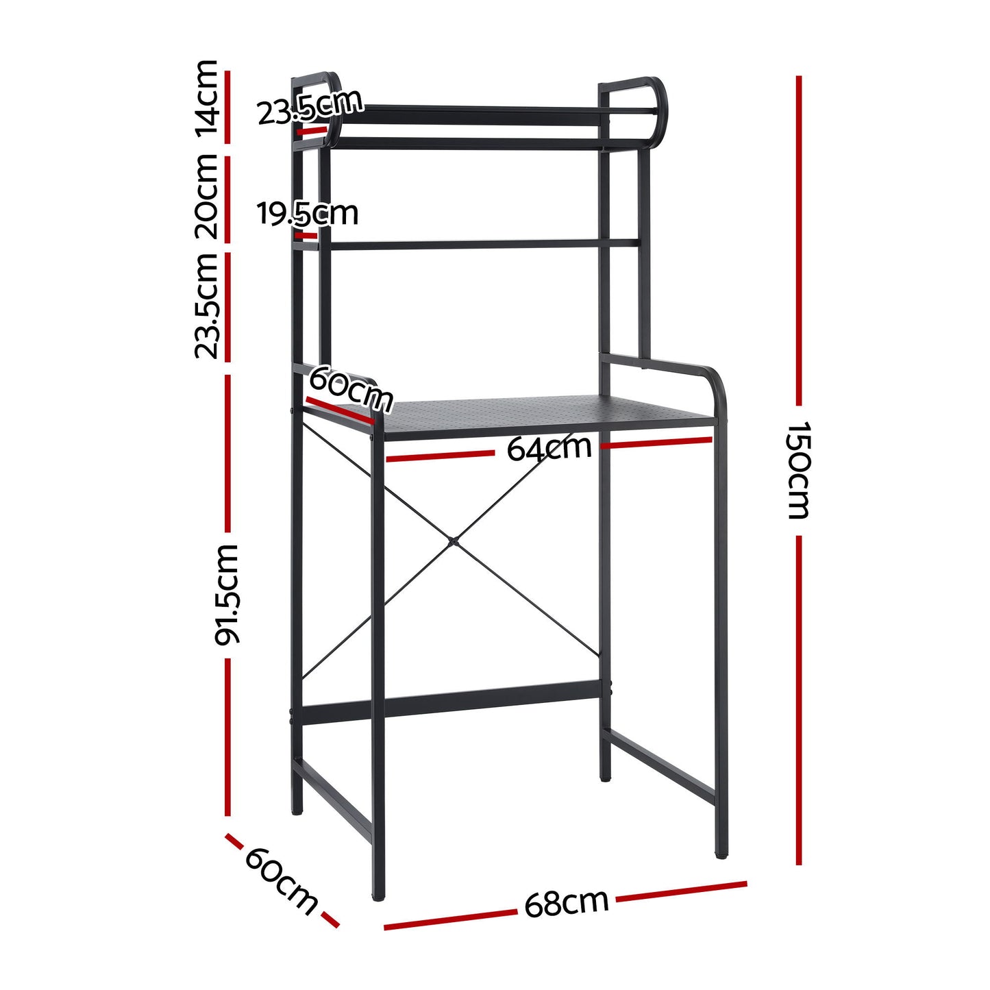 Bathroom Storage Shelf Over Washing Machine Toilet 3 Tier