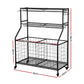 Everfit Sports Equipment Organizer Storage with Wheels Multi-Sport Garage Gym Black