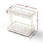 Bathroom Storage Rack 2 Tier Corner Organiser Gold Marble Look