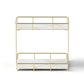 Bathroom Storage Rack 2 Tier Corner Organiser Gold Marble Look