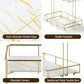 Bathroom Storage Rack 2 Tier Corner Organiser Gold Marble Look