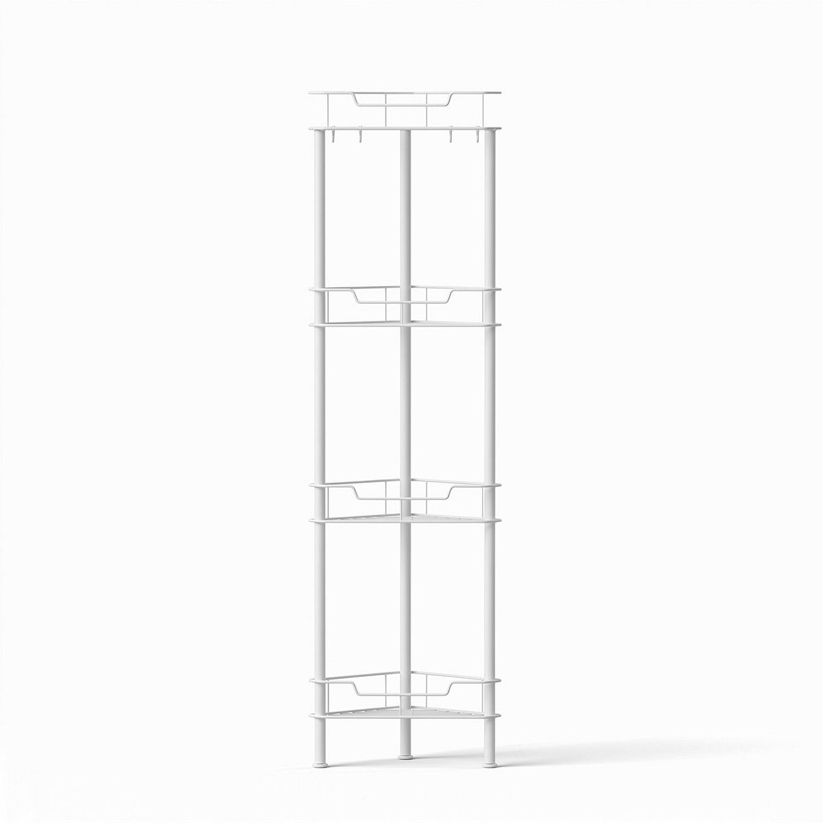 4 Tier Floor Standing Corner Shower Caddy Bathroom Organizer White