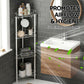 4 Tier Floor Standing Corner Shower Caddy Bathroom Organizer White