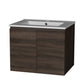 Bathroom Vanity Unit Ceramic Basin Cabinet Wall Mounted Storage 600mm Walnut