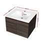 Bathroom Vanity Unit Ceramic Basin Cabinet Wall Mounted Storage 600mm Walnut