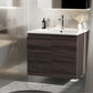 Bathroom Vanity Unit Ceramic Basin Cabinet Wall Mounted Storage 600mm Walnut