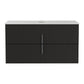 Vanity Unit 900mm Bathroom Cabinet Storage Wall Hung Black Timber Front