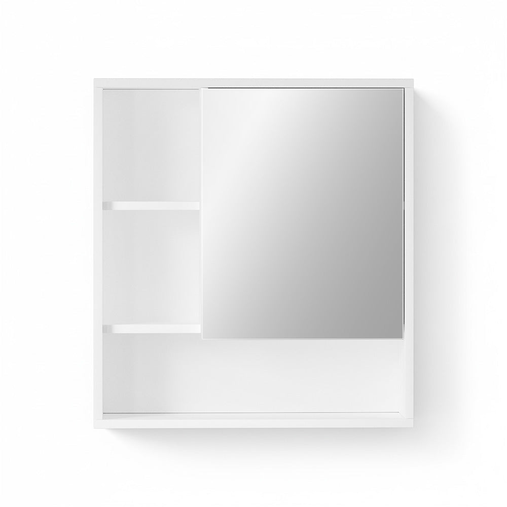 Bathroom Mirror Cabinet Mirrored Medicine Adjustable Shelf Wall Mounted 560mm White