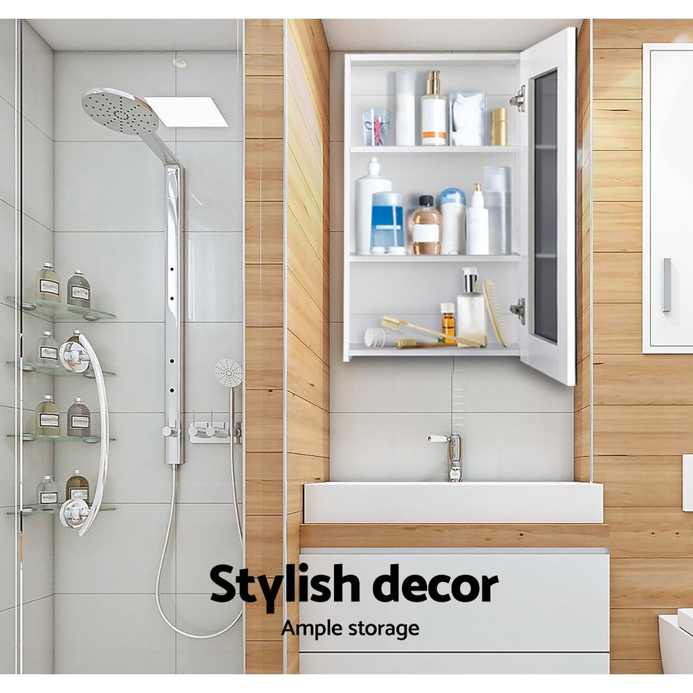 Bathroom Vanity Mirror with Storage Cabinet - White