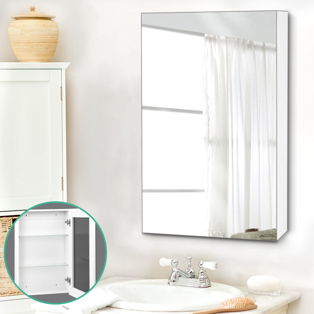 Bathroom Vanity Mirror with Storage Cabinet - White