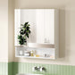 Bathroom Mirror Cabinet Medicine Adjustable Shelves Wall Hung 700x750mm White