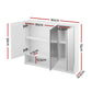 Bathroom Mirror Cabinet Medicine Adjustable Shelves Wall Hung 900x750mm White