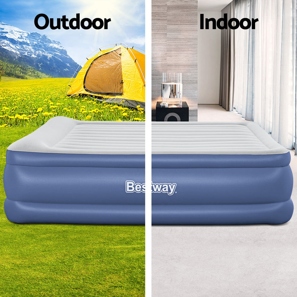 Factory Buys 56cm Air Mattress Inflatable Bed Airbed - Blue King