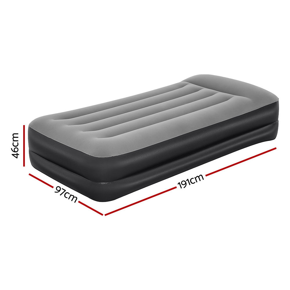 Factory Buys 46cm Air Mattress Inflatable Bed Airbed - Black Single