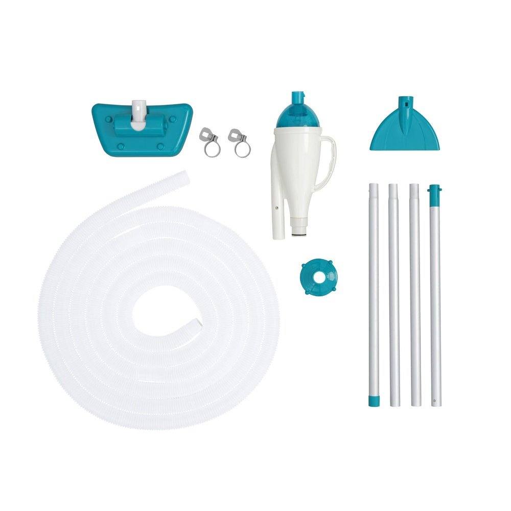 Pool Cleaner 2 Cleaning Heads Vacuum 6m Hose 1.9m Aluminium Pole