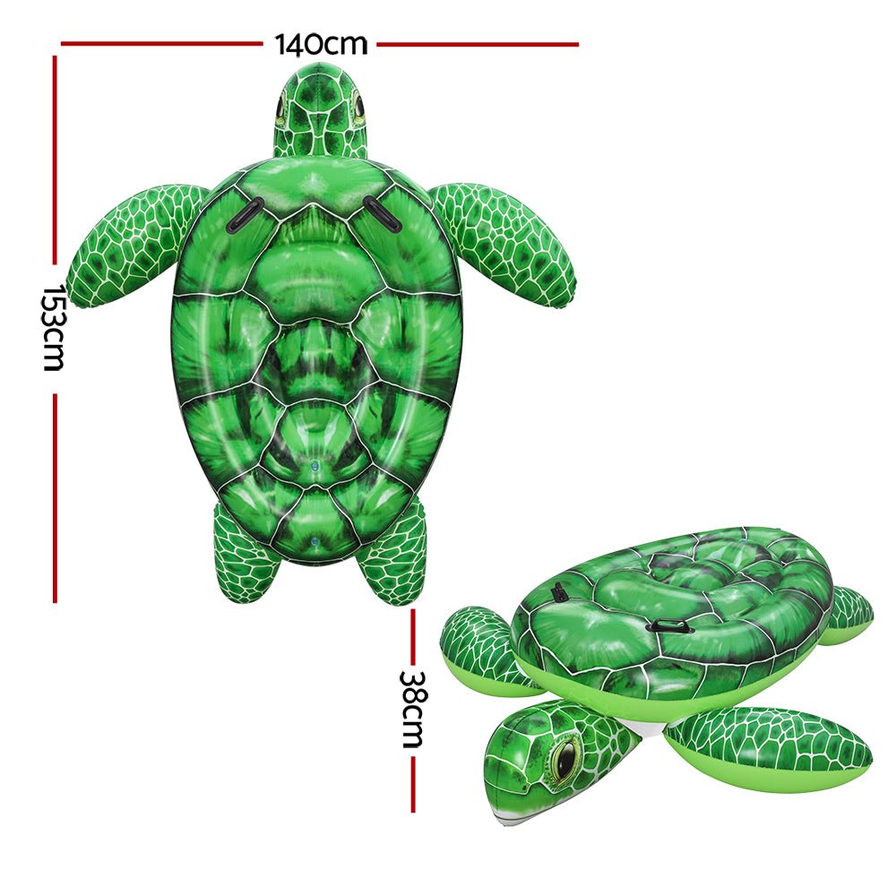 Float Turtle Rider Inflatable Ride On Floating Pool Lounger 153x140CM