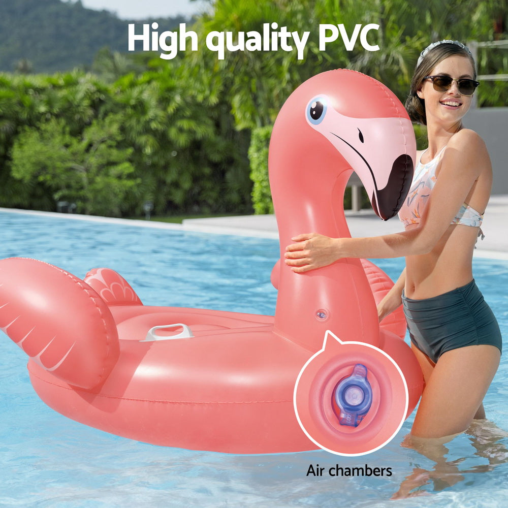 Flamingo Float Rider Inflatable Ride On Floating Pool Lounger 148x127CM