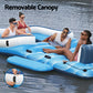 Pool Float Island Inflatable Lounge 6-person Raft Seat Canopy