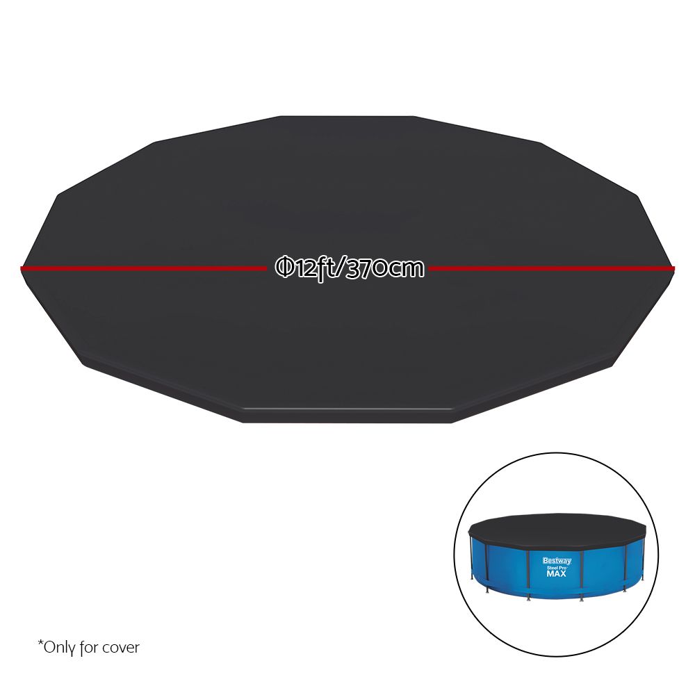 Factory Buys Pool Cover Fits 3.66m/12ft Round Swimming Pool PVC Blanket 3.7m