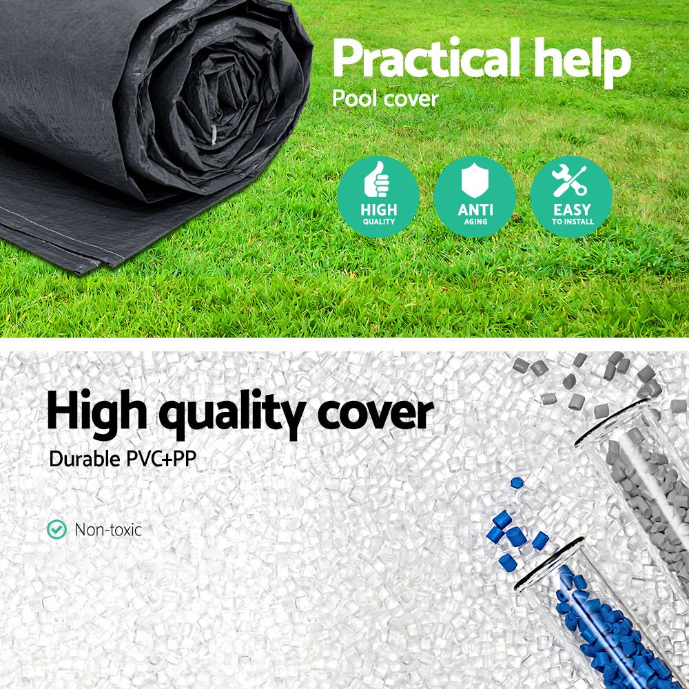 Factory Buys Pool Cover Fits 3.66m/12ft Round Swimming Pool PVC Blanket 3.7m