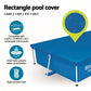 Pool Cover 264x174cm Rectangle Swimming Pool PE Shelter Fits 259x170cm Pools