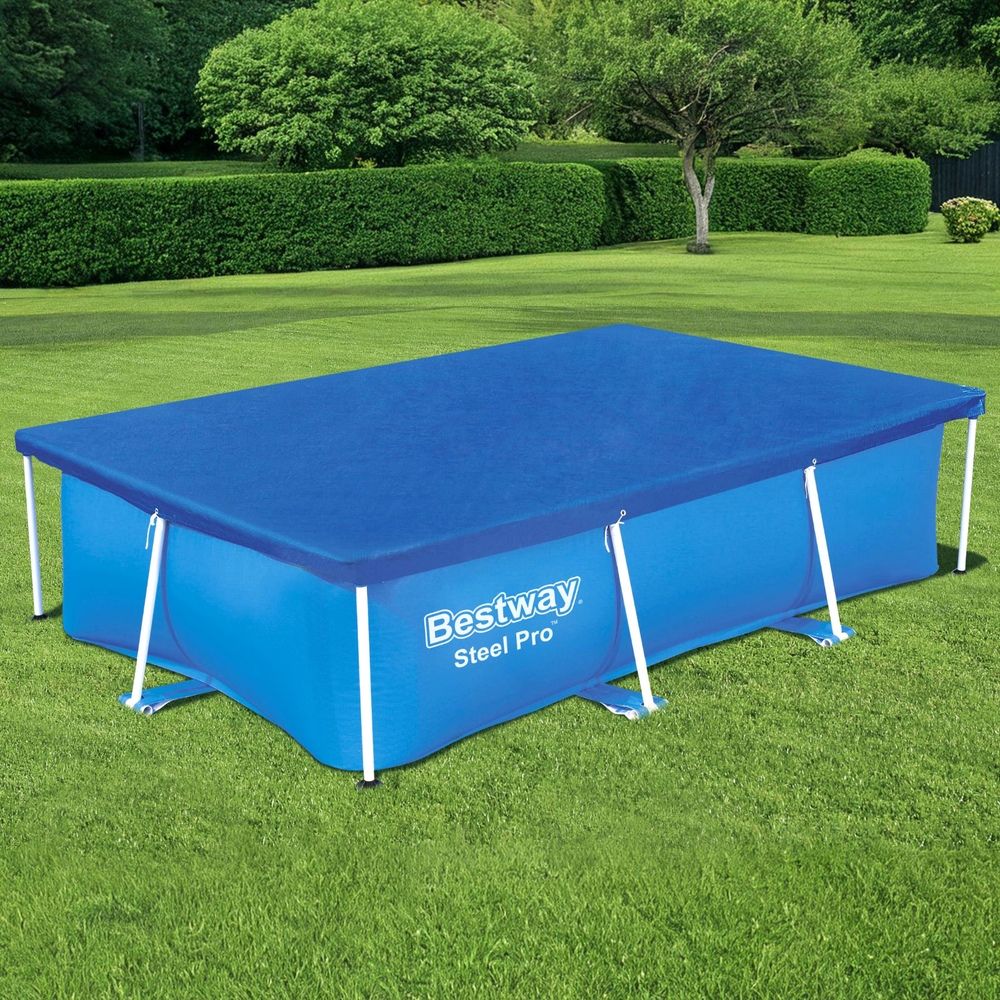 Pool Cover 264x174cm Rectangle Swimming Pool PE Shelter Fits 259x170cm Pools