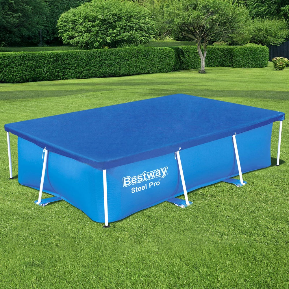 Pool Cover 264x174cm Rectangle Swimming Pool PE Shelter Fits 259x170cm Pools