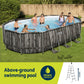 Bestway Swimming Pool Steel Frame Pool Set 6.1x3.66m w/ Filter Pump Ladder Cover