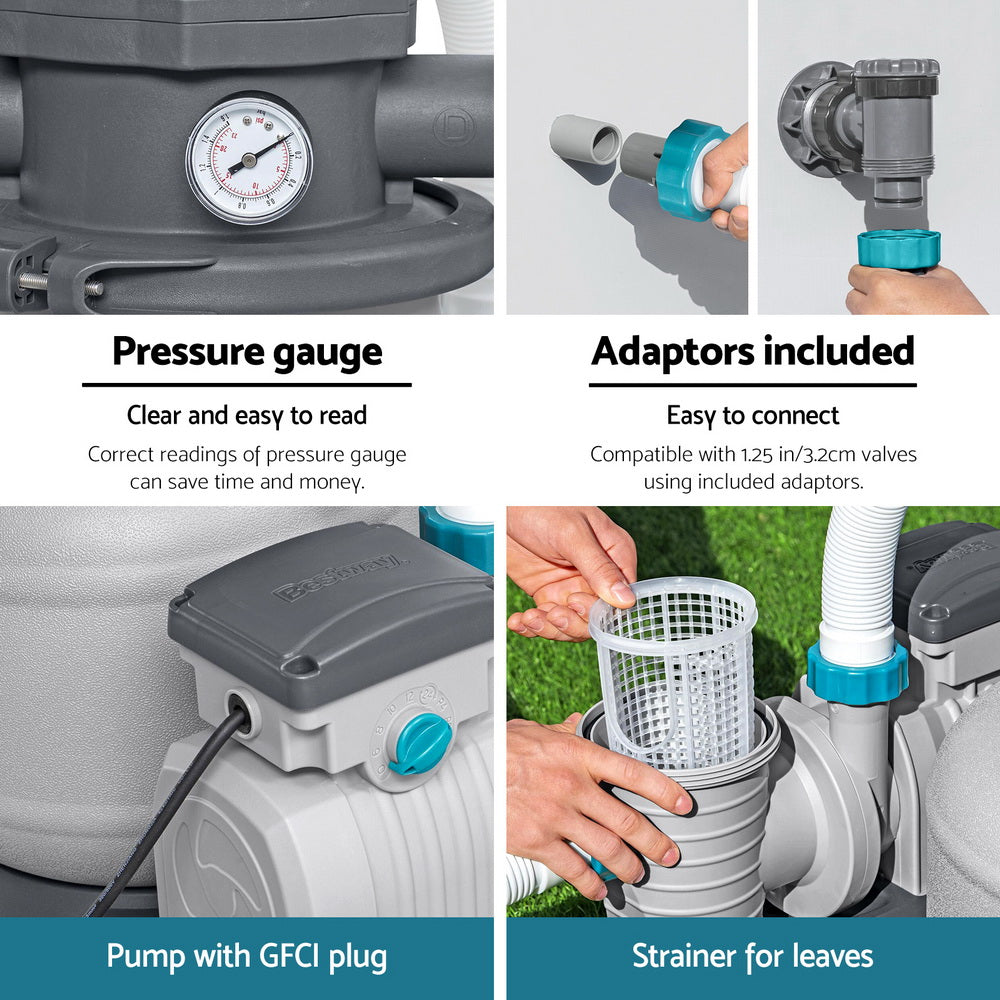 Pool Pump Sand Filter 1500GPH 5678L/H Pools Flowclear™ Filters