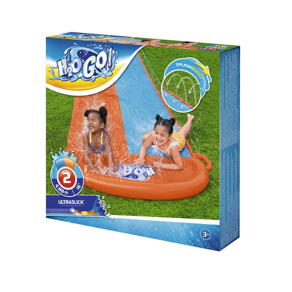 Factory Buys Inflatable Water Slip Slide Double Kids Splash Toy Outdoor Play 4.88M