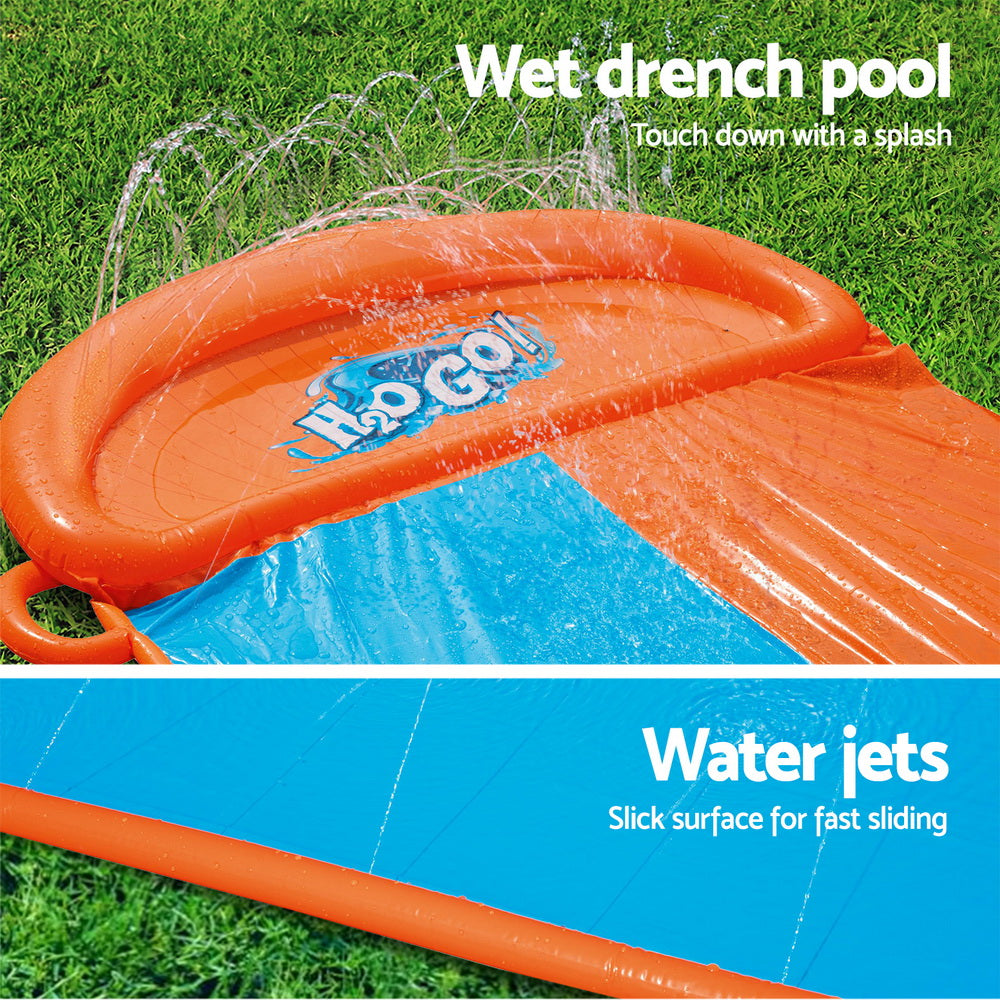 Factory Buys Inflatable Water Slip Slide Double Kids Splash Toy Outdoor Play 4.88M