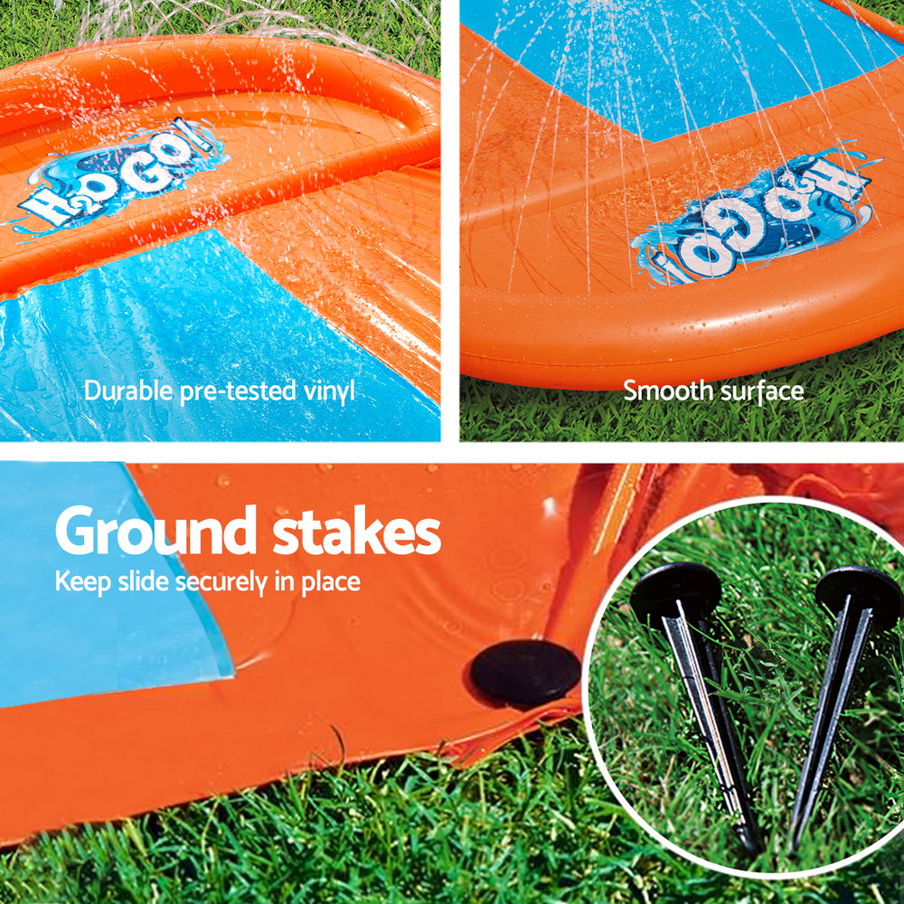 Factory Buys Inflatable Water Slip Slide Double Kids Splash Toy Outdoor Play 4.88M