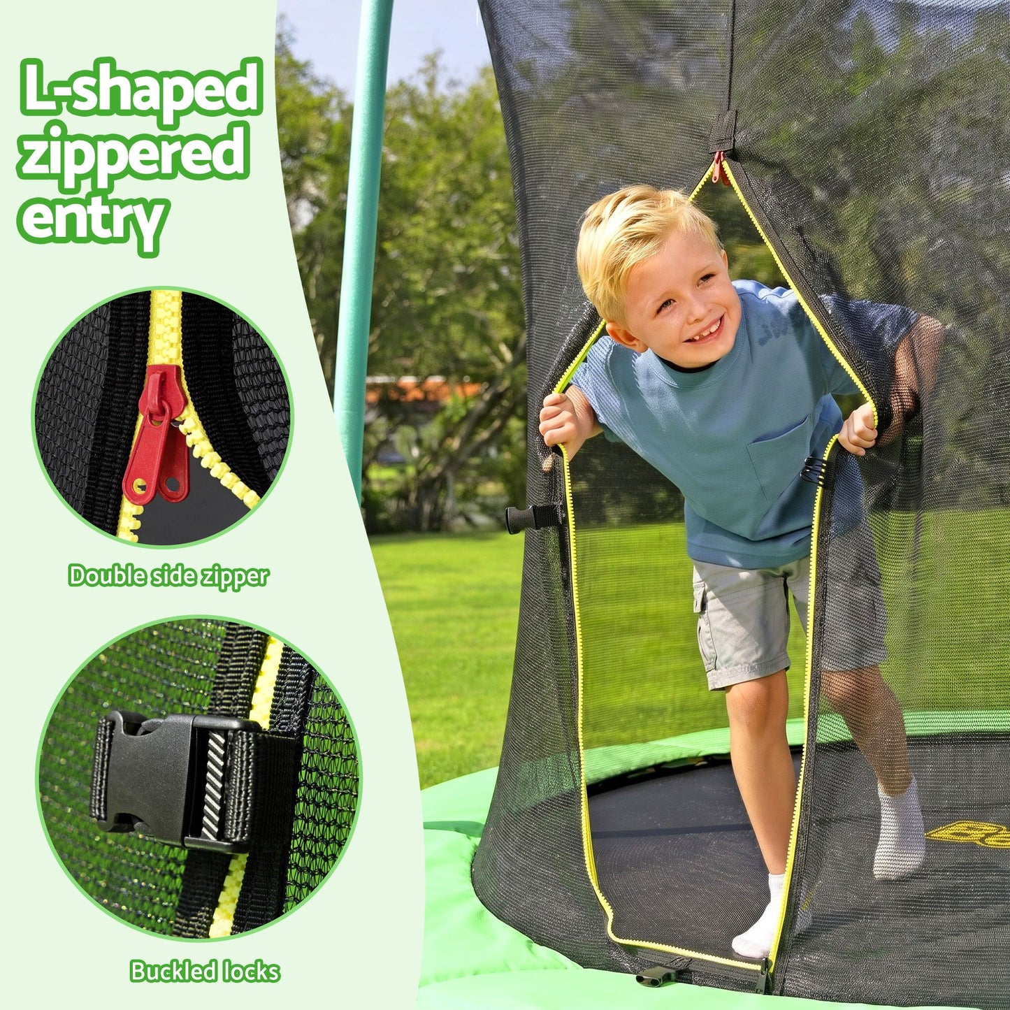 Bestway 8ft Trampoline Kids Rebounder Safety Net Enclosure Outdoor Fitness 2.44m for Ages 6+
