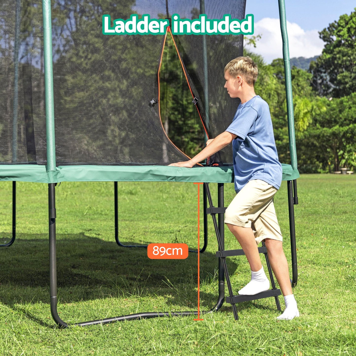 Bestway 14ft Trampoline Kids Rebounder Safety Net Enclosure Outdoor Fitness 4.27m for Ages 6+