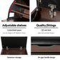 Artiss 2x Shoe Bench Set Flip Drawer Walnut