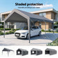 3x6m Carports Canopy Tent Portable Garage Outdoor Steel Shelter Grey