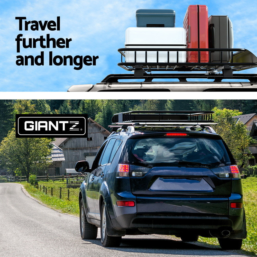 Universal Car Roof Rack Basket Luggage Vehicle Cargo Carrier 111cm Black