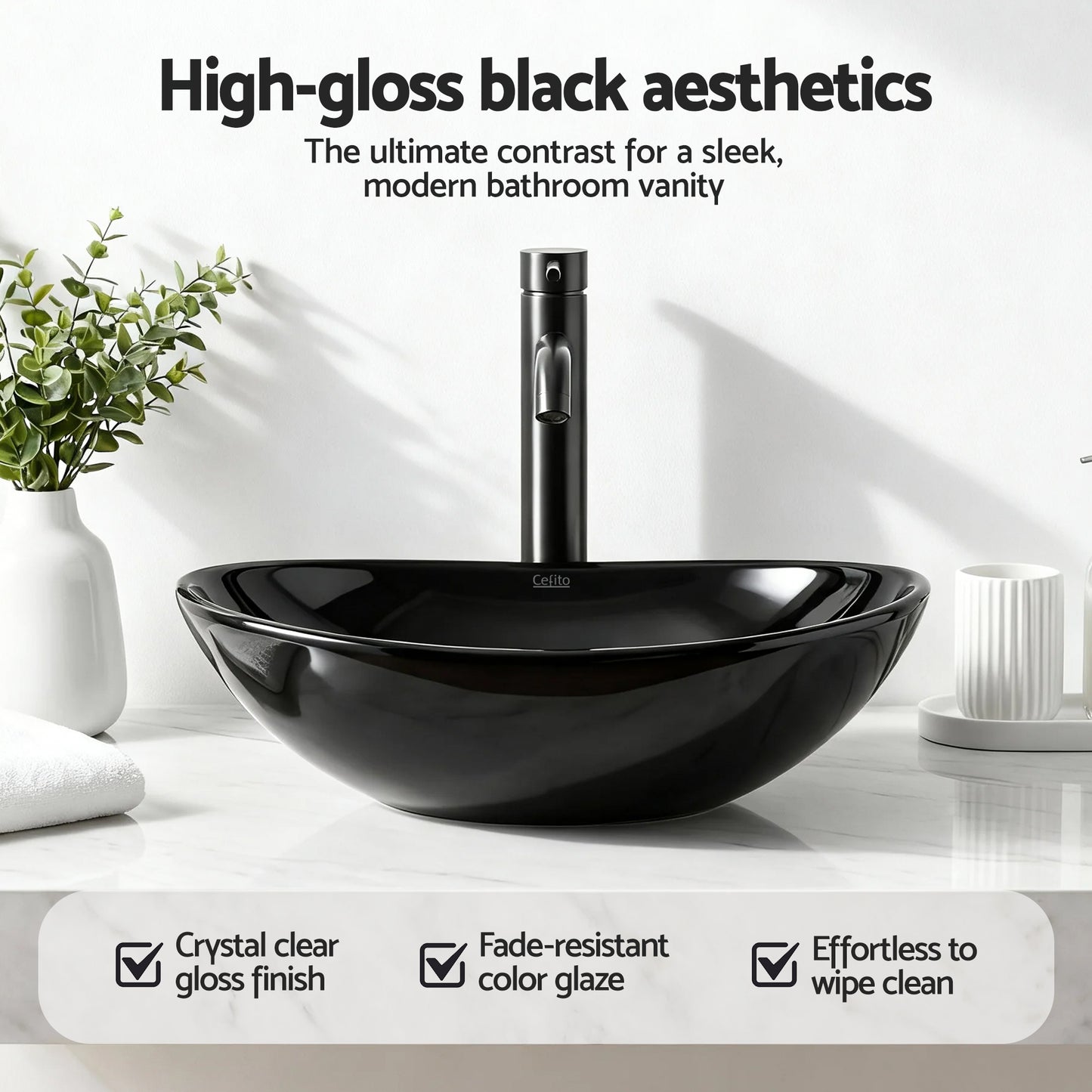 Bathroom Basin Ceramic Vanity Sink Hand Wash Bowl 41x34cm