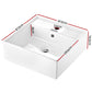 41.5x41.5x14.5cm Ceramic Rectangle Sink Bowl - White