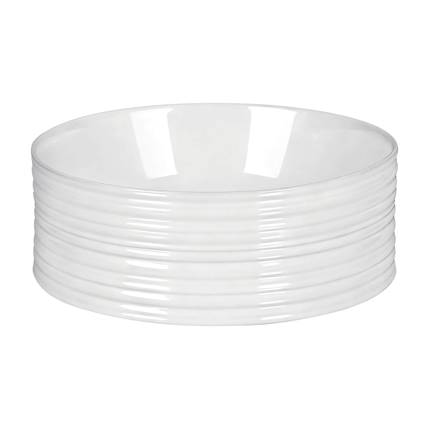 Bathroom Basin Vanity Sink Vessel Ceramic White Round Countertop 36cm