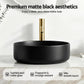 Bathroom Basin Ceramic Vanity Sink Vessel Bowl Wash Matte Black Round Countertop