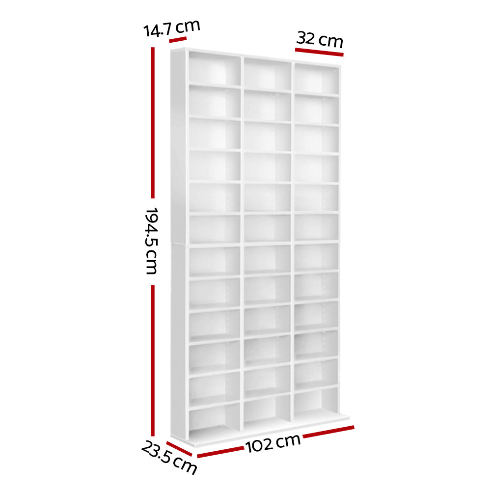 Artiss Bookshelf Cd Storage Rack - Bert White