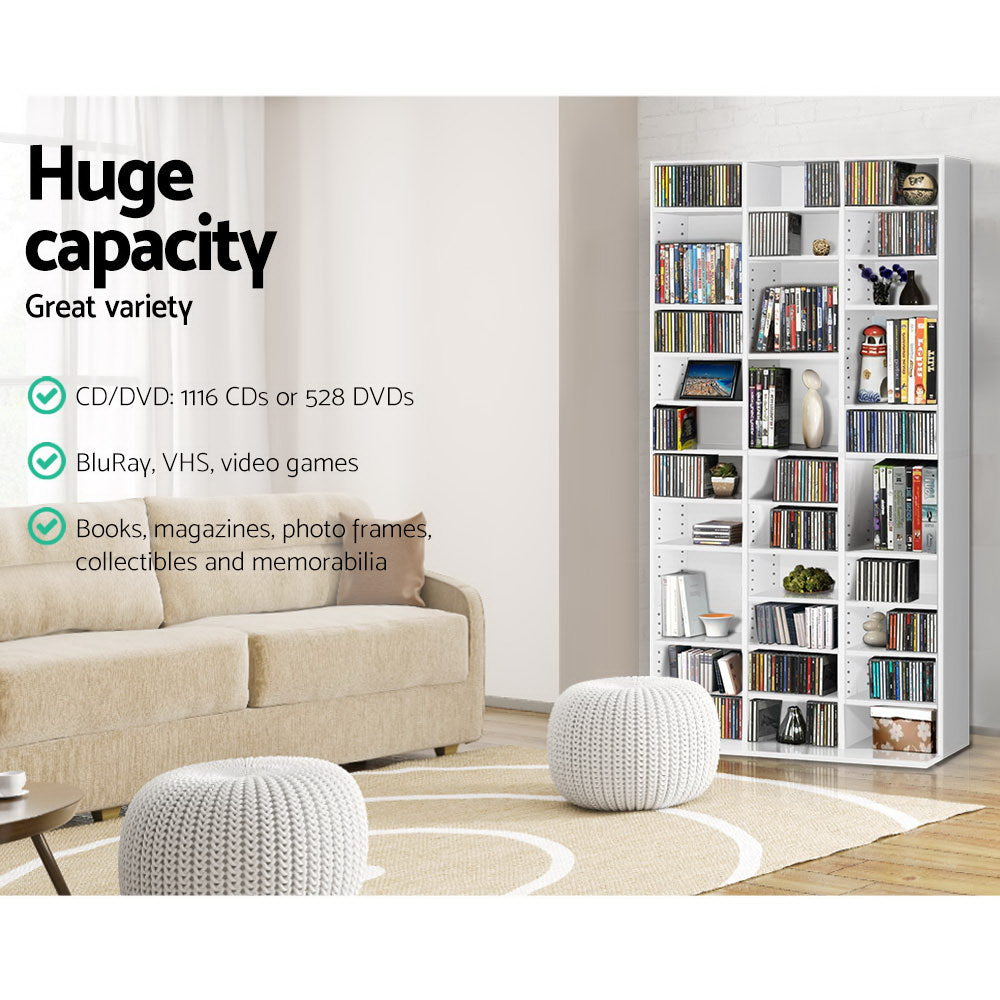 Artiss Bookshelf Cd Storage Rack - Bert White