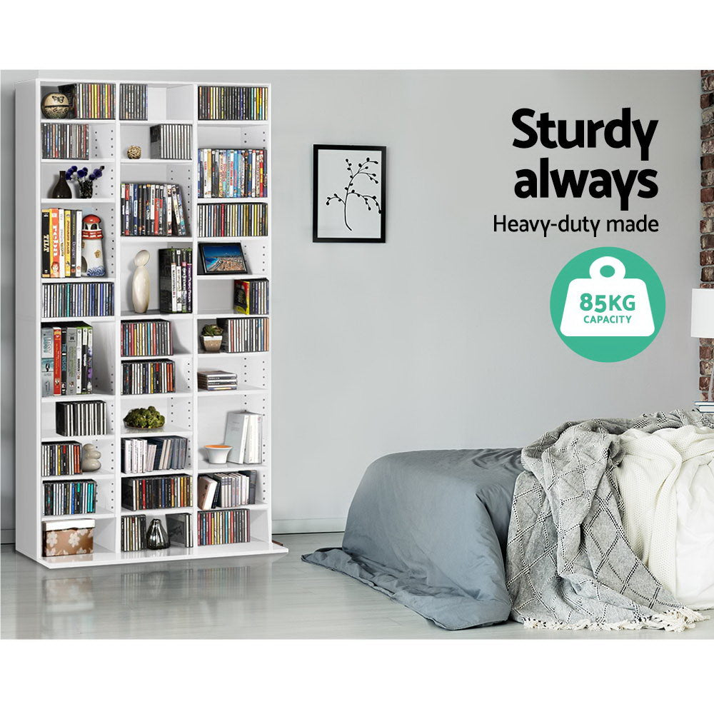 Artiss Bookshelf Cd Storage Rack - Bert White