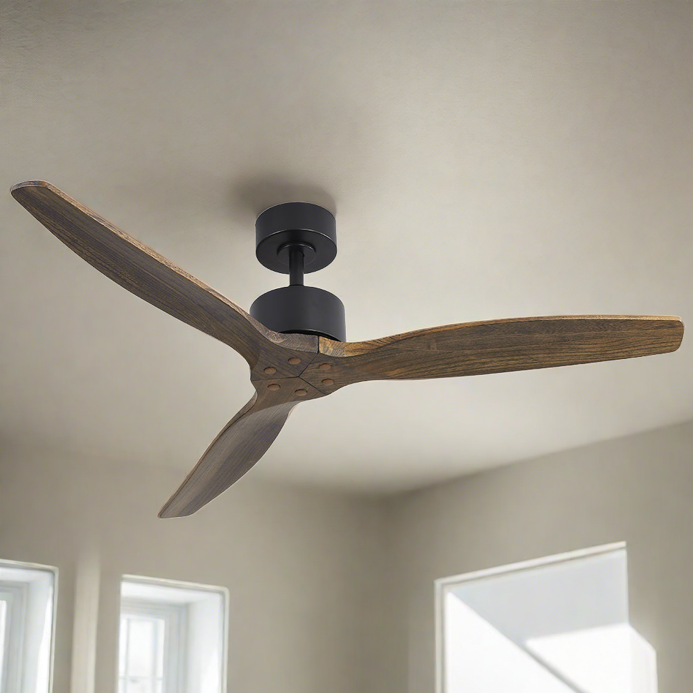 52'' Ceiling Fan With Remote Control Fans 3 Wooden Blades Timer 1300mm