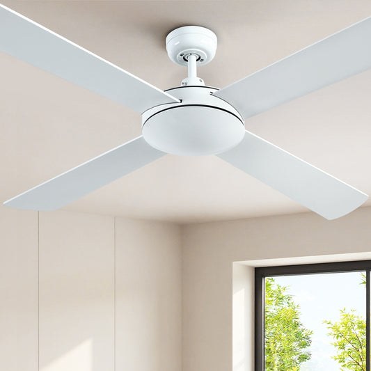 52'' Ceiling Fan AC Motor 4 Blades with Remote - White