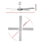 52'' Ceiling Fan AC Motor 4 Blades with Remote - White